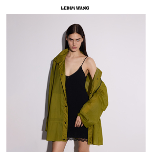 绿色休闲上衣26早春新款 防晒衣廓形冲锋衣外套女款 WANG时尚 LEDIM