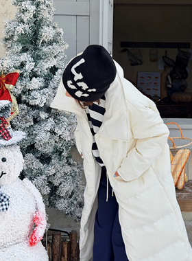 【江一燕同款】LEDIM WANG鹅绒羽绒服纯白长款女保暖25冬新款外套