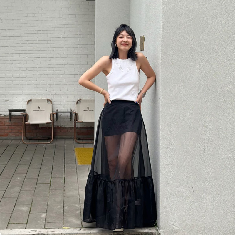 LEDIMWANG网纱大摆半身裙