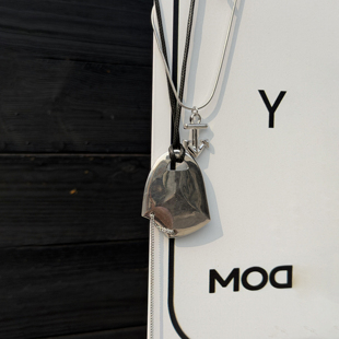 航海叠戴锁链组合 几何高级感银色项链2026春新款 LEDIM WANG