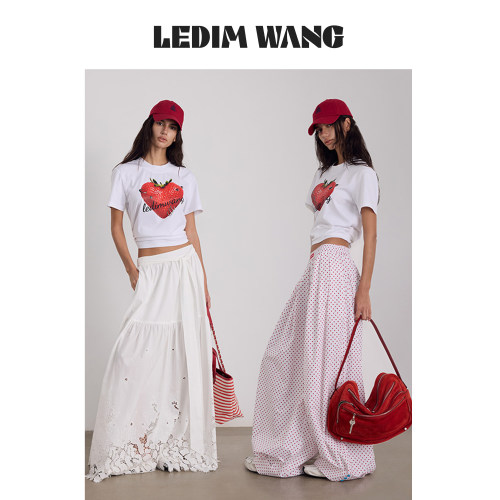LEDIMWANG爱心草莓印花短袖T恤