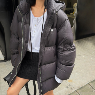 量感暖核泡芙羽绒服女白鹅绒25秋冬黑色上衣新款 LEDIM WANG白标