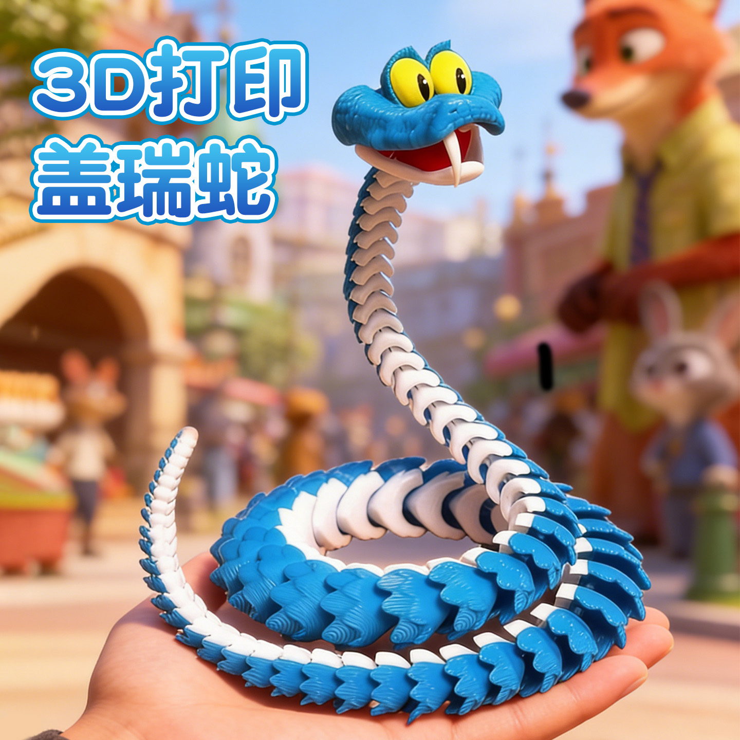 3d打印盖瑞蛇一条蛇模型