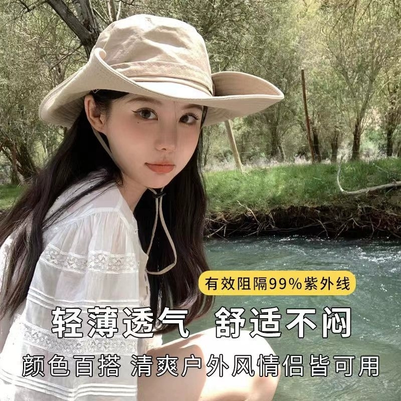 渔夫帽女款夏季户外防晒帽遮太阳