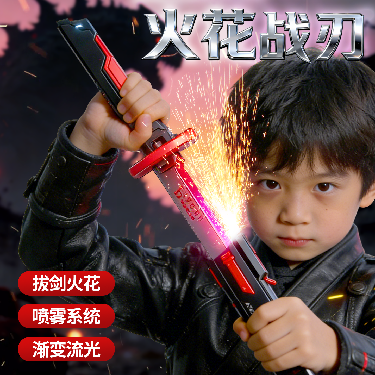 网红拔刀火石花光剑激光剑新爆款发光宝剑喷雾刀儿童玩具男孩礼物,玩具/童车/益智/积木/模型,过家家玩具,淘宝优惠券,粉丝福利购,淘宝优惠卷