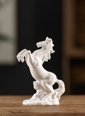 马到成功钓鱼翁庭院鱼缸造景生肖马摆件桌面微景观人物招财装饰品