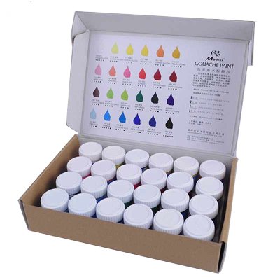 马蒂斯脱胶水粉颜料24色瓶装