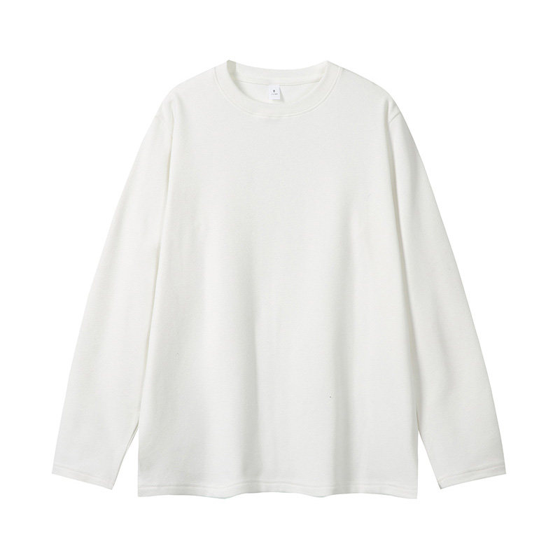 打底衫女德绒白色长袖t恤圆领秋冬保暖加厚内搭女士弹力基础上衣