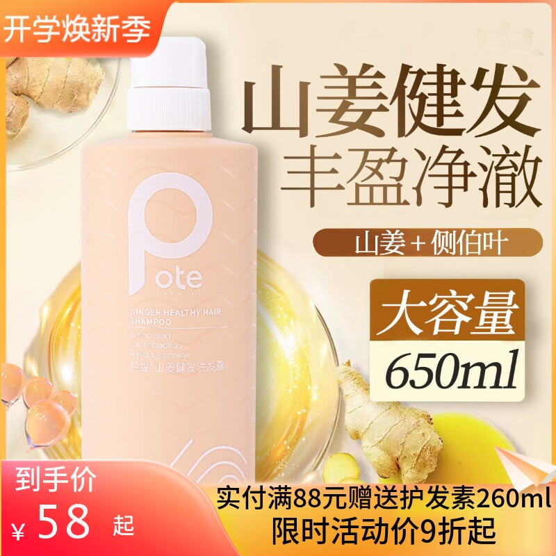 Pote柏缇山姜健发无硅油洗发露蓬松去屑止痒控油氨基酸洗发水男女