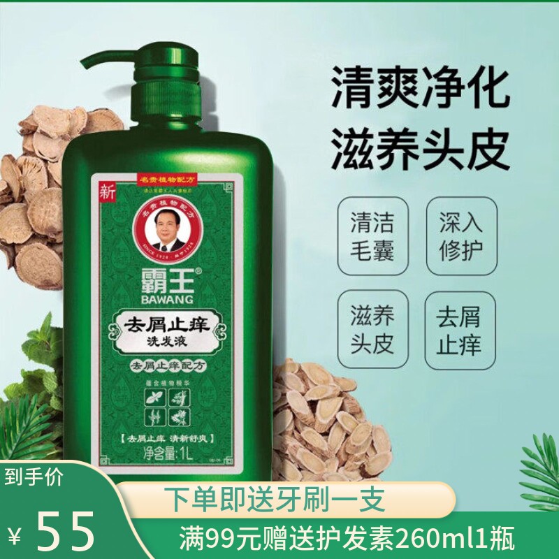 霸王去屑止痒洗发水洗发精华液去屑止痒控油蓬松洗发水洗发露男女