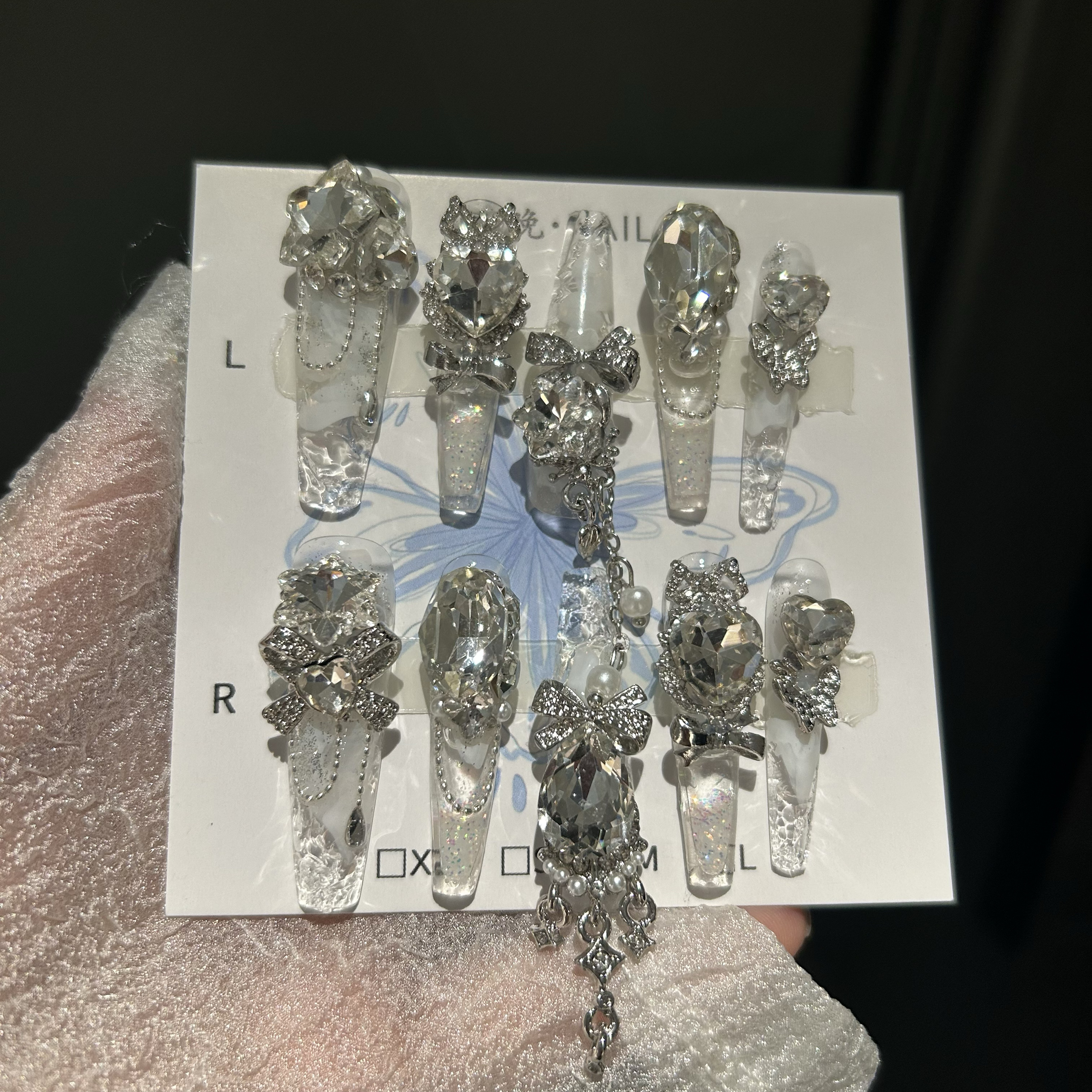 thumbnail for Make snow Pure hand-worn detachable nail art chain heavy industry handmade nail art smudge crushed ice ice