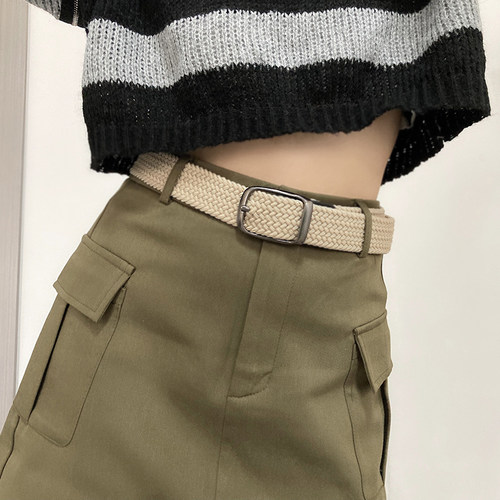 松紧弹力帆布小众腰带