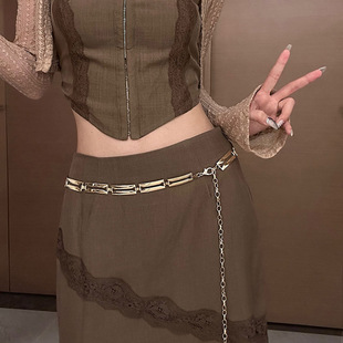 街头辣妹风设计感腰带女复古百搭配裙子腰链2025新款 金属简约配饰