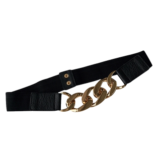链条腰带女夏秋宽版新款黑色复古弹力松紧西装腰带百搭配裙子皮带