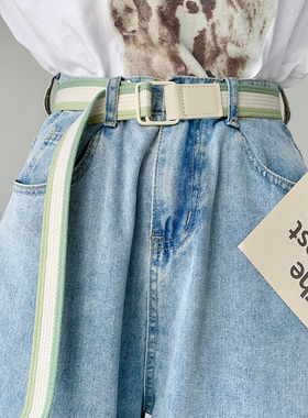帆布腰带女韩版时尚ins风装饰牛仔裤夏季休闲免打孔学生百搭皮带