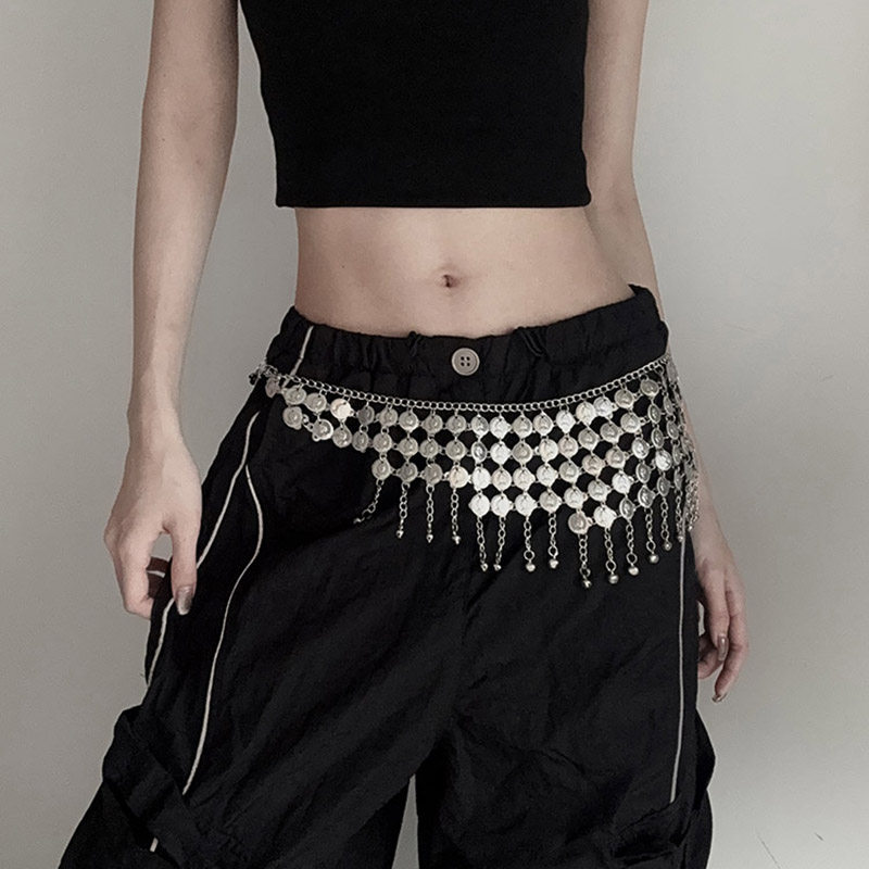 女士腰链2025新款爵士舞异域肚皮舞腰带小众配饰美式高街演出链条