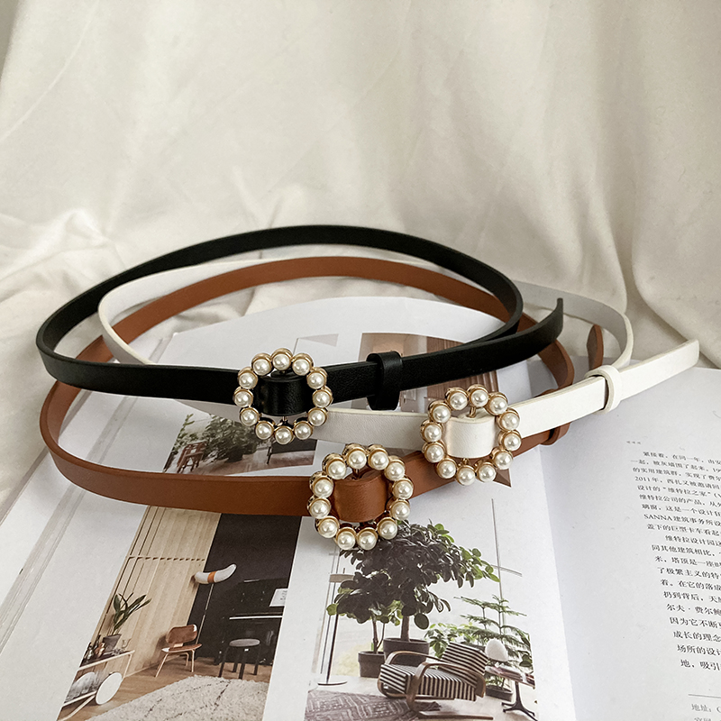 皮带女免打孔细小百搭外搭收腰