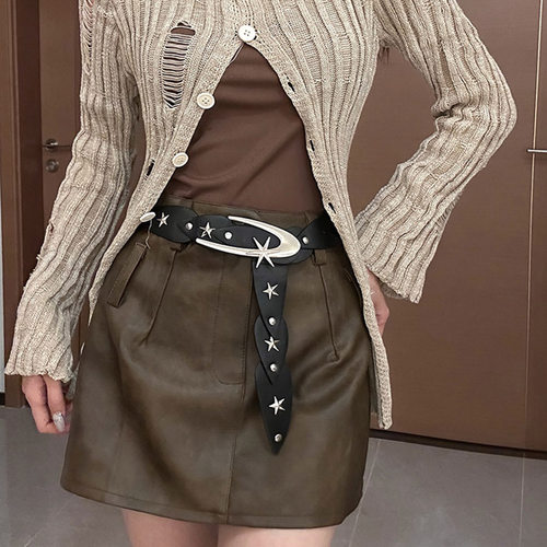 朋克风y2k辣妹星星腰带女复古小众设计感皮带亚文化穿搭BI备配饰
