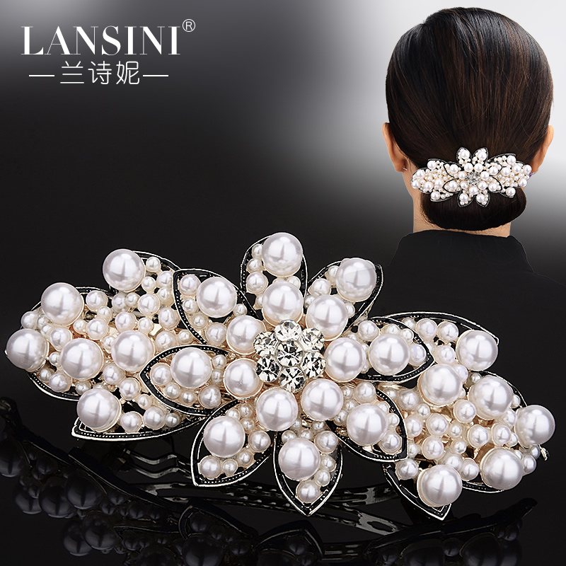 兰诗妮发夹珍珠水钻韩版盘发顶夹