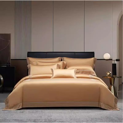 寐MINE2025新埃及纯棉长绒棉色织提花四件套 赫蒂 鎏金 银白 同款