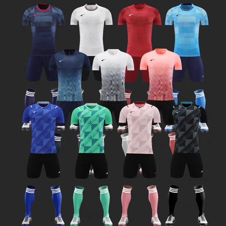 锐克足球服套装男比赛球服短袖运动训练队服定制球衣有童装130052