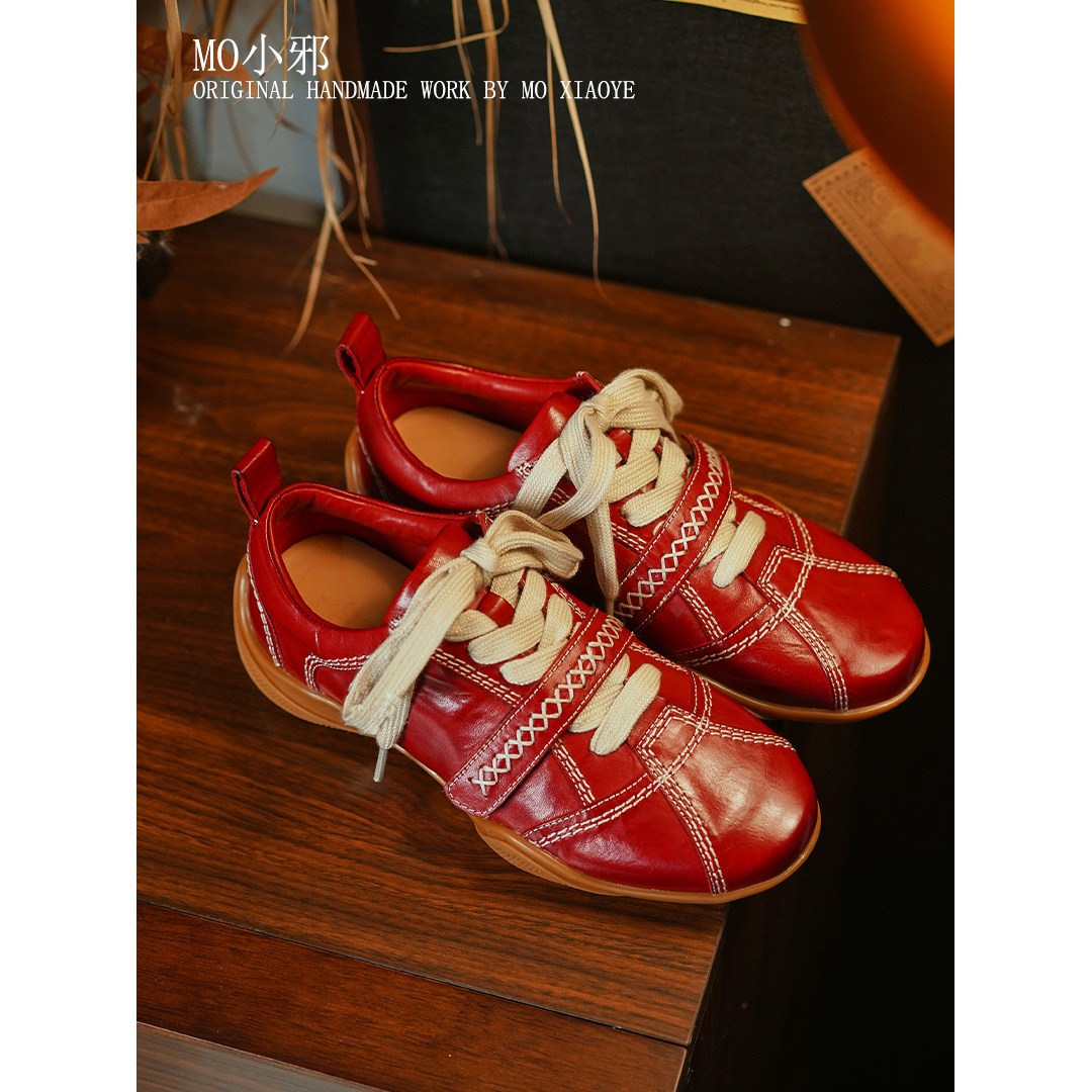MO小邪‘原创设计重工水洗马皮休闲鞋春季新款德训鞋女百搭小单鞋,女鞋,德训鞋,淘宝优惠券,粉丝福利购,淘宝优惠卷