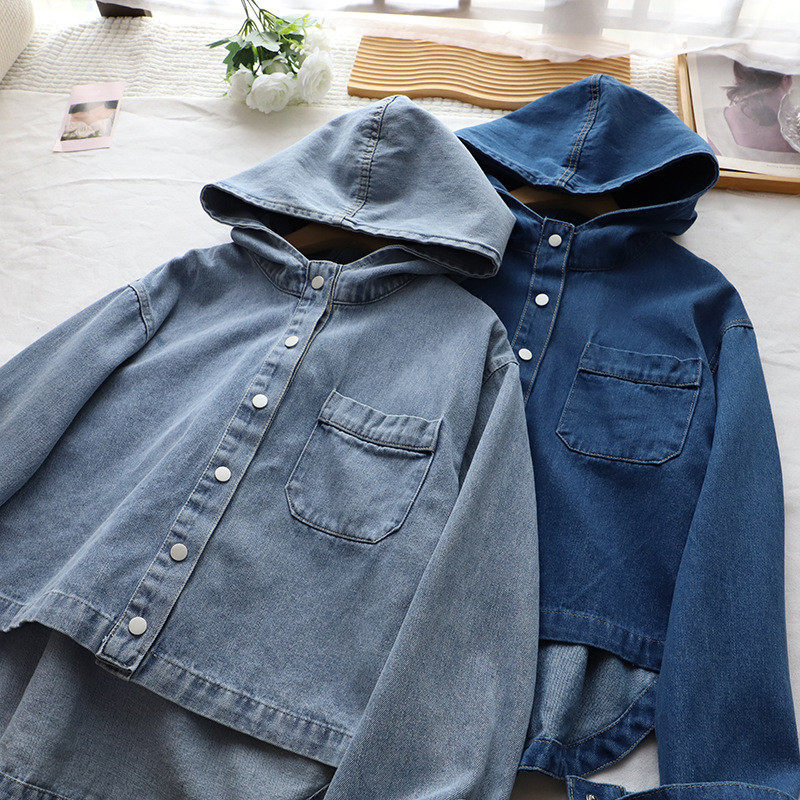 2026秋季新款韩版时尚洋气连帽宽松休闲百搭牛仔外套女,运动服/休闲服装,运动茄克/外套,淘宝优惠券,粉丝福利购,淘宝优惠卷