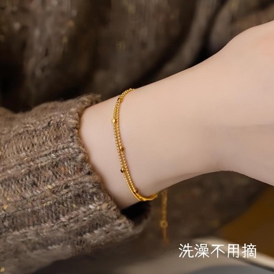 钛钢爆闪星光小方块珠方糖手链