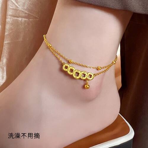 平安好运脚链保色不过敏转运珠女