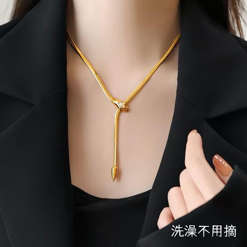 钛钢美杜莎高级感蛇骨苏灵蛇项链