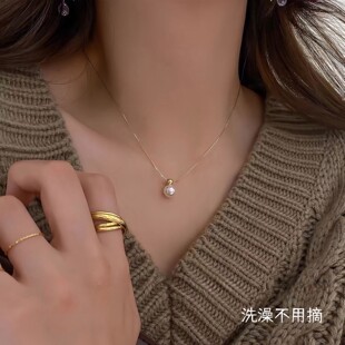 【钛钢不掉色】十三行韩国老板娘同款baby小贝珠简约闺蜜项链ins