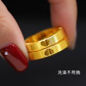 520情侣对戒素圈戒表白送礼物首饰 爱心戒指男女款 钛钢不掉色