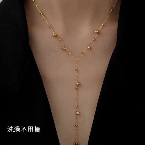 小金球项链钛钢保色不过敏女