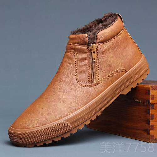 高档225春季新款马0丁靴男加绒加厚保暖棉鞋高帮皮拉链鞋潮鞋雪地