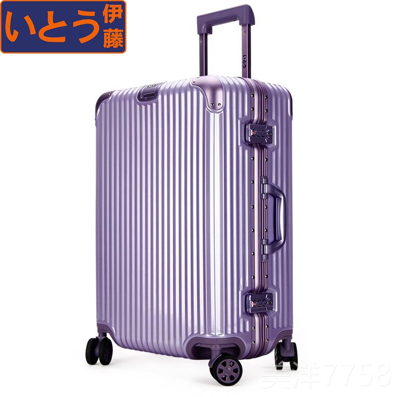 高档伊藤行李女框PC机箱20寸旅行铝箱2箱4登寸男拉杆箱