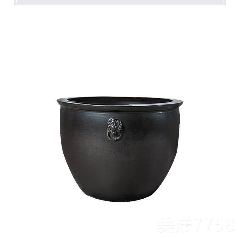 高档景德镇陶鱼缸瓷水缸鲤缸荷品花缸睡莲缸乌龟缸客厅酒店装饰摆