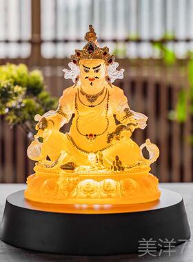高档悦禅古法手工琉黄财摆神琉璃佛像藏巴拉璃贴金彩绘家居礼佛桌