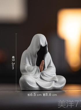 高档采购品禅宗无相装佛像饰品，创意陶瓷工艺品，中房式客厅，书