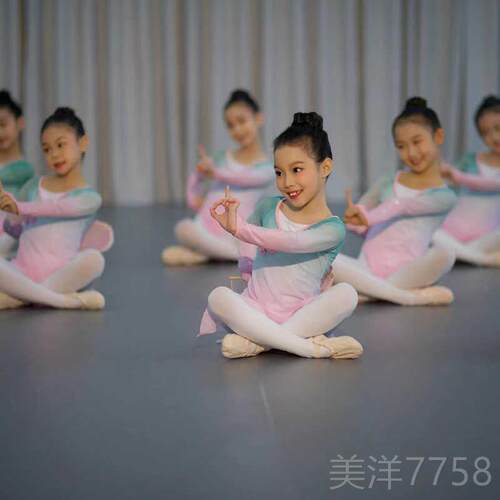 高档古儿童典演出服女童扇子演舞古风舞蹈舞服中国风表服考级形体