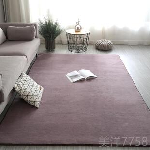 高档轻奢加厚客厅地毯茶家几短毛绒地垫可机洗用色纯铺整大面积床