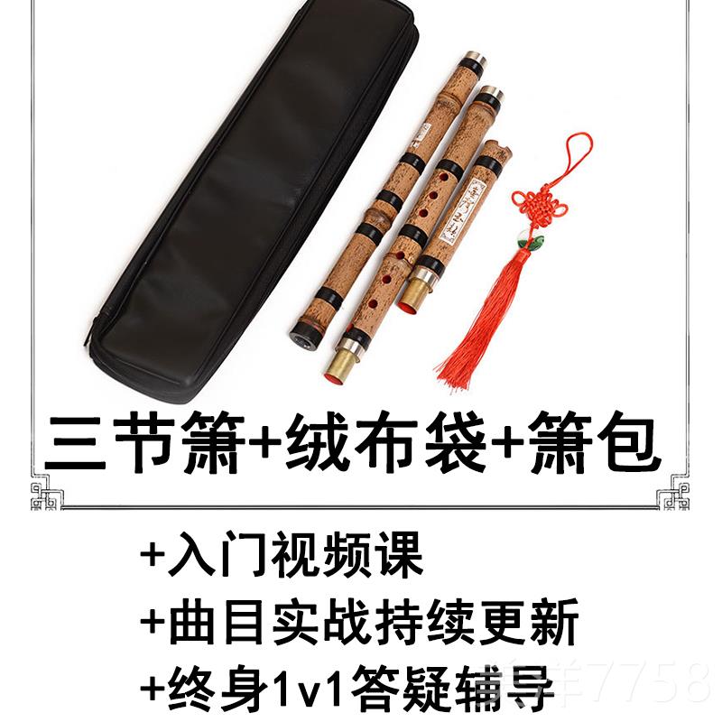 高档洞箫乐器初学入门孔业G紫学竹六古风八F调专玉短萧竖吹生长笛