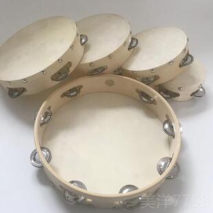 高档Fl铃agenr羊皮铃打击乐鼓器 手摇 手鼓 手拍鼓舞蹈表演素色手