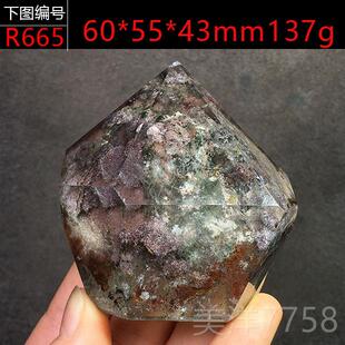 墨绿色绿幽水晶柱子聚宝饰盆千层家金字塔原石原矿居灵品 高档推荐