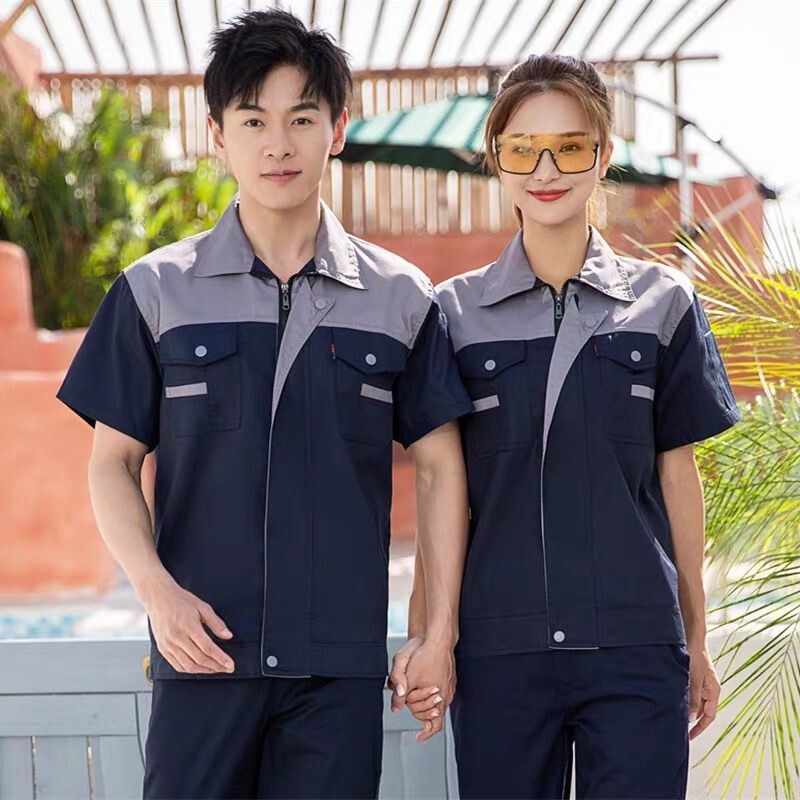 夏季半袖劳保汽修工作服薄款定制