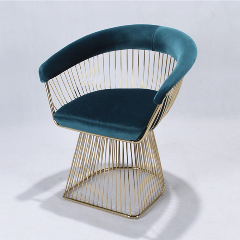 不锈钢围椅单人靠背椅简约酒店售楼处休闲椅金属客厅创意布艺餐椅|ruв категории жилой мебели, несколько видов, чайный столик - от Buy2taobao.com для оказания профессиональной услуги покупки агента Taobao