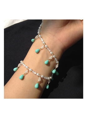 古风薄荷绿额饰软璎珞