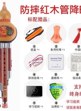 高档b紫7孔葫芦丝乐器初学儿童专业演竹奏成人C调降GF调楠竹9孔A