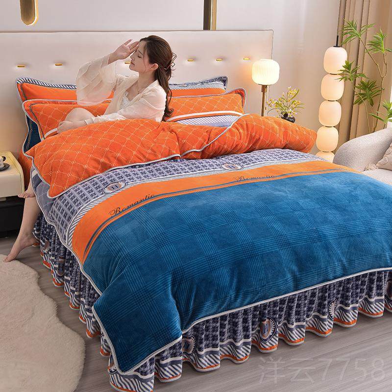 高档冬季款牛奶四件套法兰绒绒床单双加厚面绒被套珊瑚绒加绒床上,床上用品,床品套件/四件套/多件套,淘宝优惠券,粉丝福利购,淘宝优惠卷