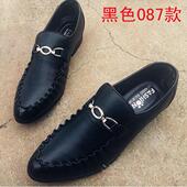 英发色型伦师增高时尚 高档春秋新款 韩版 休闲鞋 潮流尖头男商务黑 鞋