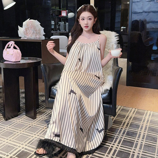 腊肠狗吊裙睡裙长款夏季少女薄款简约自然风可外穿家居服舒适